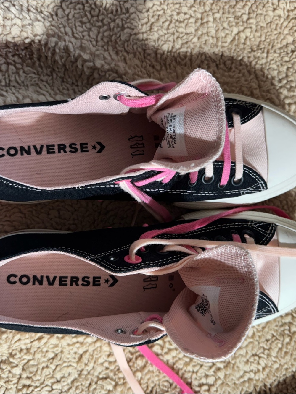 Converse All Star Platform Women's Pink & Black Low Top Sneakers - Picture 4 of 6